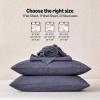 imageAmazon Basics Cationic Microfiber 4Piece Sheet Set Wrinkle Free and Easy Fit 1 Flat Sheet 1 Fitted Sheet and 2 Pillowcases Queen GreyBlue