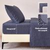 imageAmazon Basics Cationic Microfiber 4Piece Sheet Set Wrinkle Free and Easy Fit 1 Flat Sheet 1 Fitted Sheet and 2 Pillowcases Queen GreyBlue