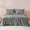 imageAmazon Basics Cationic Microfiber 4Piece Sheet Set Wrinkle Free and Easy Fit 1 Flat Sheet 1 Fitted Sheet and 2 Pillowcases Queen GreyGrey