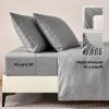 imageAmazon Basics Cationic Microfiber 4Piece Sheet Set Wrinkle Free and Easy Fit 1 Flat Sheet 1 Fitted Sheet and 2 Pillowcases Queen GreyGrey