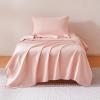 imageAmazon Basics Cationic Microfiber 4Piece Sheet Set Wrinkle Free and Easy Fit 1 Flat Sheet 1 Fitted Sheet and 2 Pillowcases Queen GreyPink