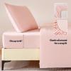imageAmazon Basics Cationic Microfiber 4Piece Sheet Set Wrinkle Free and Easy Fit 1 Flat Sheet 1 Fitted Sheet and 2 Pillowcases Queen GreyPink