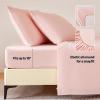 imageAmazon Basics Cationic Microfiber 4Piece Sheet Set Wrinkle Free and Easy Fit 1 Flat Sheet 1 Fitted Sheet and 2 Pillowcases Queen GreyPink