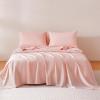 imageAmazon Basics Cationic Microfiber 4Piece Sheet Set Wrinkle Free and Easy Fit 1 Flat Sheet 1 Fitted Sheet and 2 Pillowcases Queen GreyPink