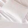 imageAmazon Basics Cationic Microfiber 4Piece Sheet Set Wrinkle Free and Easy Fit 1 Flat Sheet 1 Fitted Sheet and 2 Pillowcases Queen GreyWhite