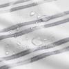 imageAmazon Basics Geometric Jacquard Fabric Shower Curtain for Bathroom Lightweight Waterproof and Washable 72quot W x 74quot L Grey StripedGrey Striped