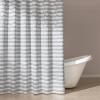 imageAmazon Basics Geometric Jacquard Fabric Shower Curtain for Bathroom Lightweight Waterproof and Washable 72quot W x 74quot L Grey StripedGrey Striped