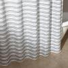 imageAmazon Basics Geometric Jacquard Fabric Shower Curtain for Bathroom Lightweight Waterproof and Washable 72quot W x 74quot L Grey StripedGrey Striped