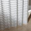 imageAmazon Basics Geometric Jacquard Fabric Shower Curtain for Bathroom Lightweight Waterproof and Washable 72quot W x 74quot L Grey StripedGrey Striped