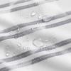 imageAmazon Basics Geometric Jacquard Fabric Shower Curtain for Bathroom Lightweight Waterproof and Washable 72quot W x 74quot L Grey StripedGrey Striped