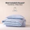 imageAmazon Basics Jacquard Geometric Microfiber 3Piece Duvet Cover Set Includes 1 Duvet Cover and 2 Pillow Shams Queen Blue StripedBlue Striped
