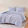imageAmazon Basics Jacquard Geometric Microfiber 3Piece Duvet Cover Set Includes 1 Duvet Cover and 2 Pillow Shams Queen Blue StripedBlue Striped