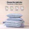 imageAmazon Basics Jacquard Geometric Microfiber 3Piece Duvet Cover Set Includes 1 Duvet Cover and 2 Pillow Shams Queen Blue StripedBlue Striped