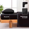 imageAmazon Basics Jersey Microfiber 4Piece Sheet Set Wrinkle Free and Easy Fit 1 Flat Sheet 1 Fitted Sheet and 2 Pillowcases Queen WhiteBlack
