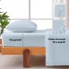imageAmazon Basics Jersey Microfiber 4Piece Sheet Set Wrinkle Free and Easy Fit 1 Flat Sheet 1 Fitted Sheet and 2 Pillowcases Queen WhiteBlue