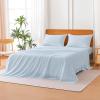 imageAmazon Basics Jersey Microfiber 4Piece Sheet Set Wrinkle Free and Easy Fit 1 Flat Sheet 1 Fitted Sheet and 2 Pillowcases Queen WhiteBlue