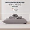 imageAmazon Basics Jersey Microfiber 4Piece Sheet Set Wrinkle Free and Easy Fit 1 Flat Sheet 1 Fitted Sheet and 2 Pillowcases Queen WhiteGrey
