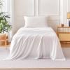 imageAmazon Basics Jersey Microfiber 4Piece Sheet Set Wrinkle Free and Easy Fit 1 Flat Sheet 1 Fitted Sheet and 2 Pillowcases Queen WhiteWhite
