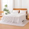 imageAmazon Basics Jersey Microfiber 4Piece Sheet Set Wrinkle Free and Easy Fit 1 Flat Sheet 1 Fitted Sheet and 2 Pillowcases Queen WhiteWhite