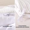 imageAmazon Basics Waffle Weave Microfiber 3Piece Duvet Cover Set Includes 1 Duvet Cover and 2 Pillow Shams King Pink StripedDark Grey Striped