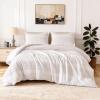 imageAmazon Basics Waffle Weave Microfiber 3Piece Duvet Cover Set Includes 1 Duvet Cover and 2 Pillow Shams King Pink StripedDark Grey Striped