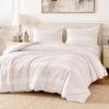imageAmazon Basics Waffle Weave Microfiber 3Piece Duvet Cover Set Includes 1 Duvet Cover and 2 Pillow Shams King Pink StripedDark Grey Striped
