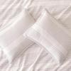 imageAmazon Basics Waffle Weave Microfiber 3Piece Duvet Cover Set Includes 1 Duvet Cover and 2 Pillow Shams King Pink StripedDark Grey Striped