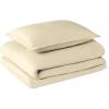imageAmazon Basics Brushed Microfiber Comforter Set Extra Soft with Natural Texture 3Piece King BeigeBeige