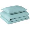 imageAmazon Basics Brushed Microfiber Comforter Set Extra Soft with Natural Texture 3Piece King BeigeBlue