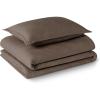 imageAmazon Basics Brushed Microfiber Comforter Set Extra Soft with Natural Texture 3Piece King BeigeBrown