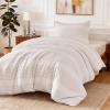 imageAmazon Basics Waffle Weave Microfiber 3Piece Duvet Cover Set Includes 1 Duvet Cover and 2 Pillow Shams King Pink StripedDark Grey Striped