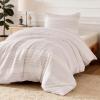 imageAmazon Basics Waffle Weave Microfiber 3Piece Duvet Cover Set Includes 1 Duvet Cover and 2 Pillow Shams King Pink StripedPink Striped