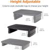imageAmazon Basics Height Adjustable Rectangular Computer Monitor Riser Desk Stand with Storage for Reduced Neck Strain  Fits Monitors Laptops Up to 22lbs Black1Pack