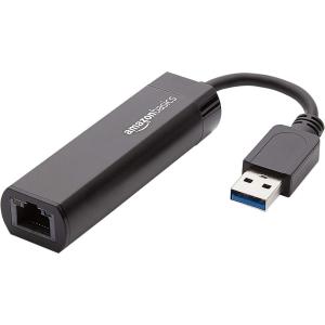 imageAmazon Basics USB 30 to 101001000 Gigabit Ethernet Internet Adapter Black1Pack
