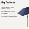 imageAmazon Basics Patio Umbrella Crank Lift and Push Button Tilt 9 Foot NavyNavy