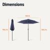 imageAmazon Basics Patio Umbrella Crank Lift and Push Button Tilt 9 Foot NavyNavy