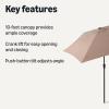 imageAmazon Basics Patio Umbrella Crank Lift and Push Button Tilt 9 Foot NavyTan