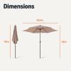 imageAmazon Basics Patio Umbrella Crank Lift and Push Button Tilt 9 Foot NavyTan