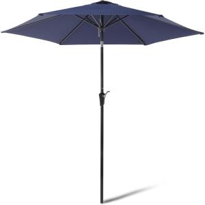 imageAmazon Basics Patio Umbrella Crank Lift and Push Button Tilt 9 Foot NavyNavy