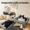 imageAmazon Basics 68Inch Large Cat Tree Tower MultiLevel Activity Center with 2 Large Condos Multiple Sisal Scratching Posts and Hanging Pompoms Gray68 in
