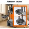 imageAmazon Basics 68Inch Large Cat Tree Tower MultiLevel Activity Center with 2 Large Condos Multiple Sisal Scratching Posts and Hanging Pompoms Gray68 in