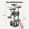 imageAmazon Basics 68Inch Large Cat Tree Tower MultiLevel Activity Center with 2 Large Condos Multiple Sisal Scratching Posts and Hanging Pompoms Gray68 in