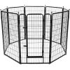 imageAmazon Basics Dog Playpen 8 Panels Metal Fence with Door Foldable for Indoor and Outdoor Use Suitable for Small to Medium Sized Dogs 42 Inch Height BlackBlack