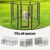 imageAmazon Basics Dog Playpen 8 Panels Metal Fence with Door Foldable for Indoor and Outdoor Use Suitable for Small to Medium Sized Dogs 42 Inch Height BlackBlack