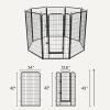 imageAmazon Basics Dog Playpen 8 Panels Metal Fence with Door Foldable for Indoor and Outdoor Use Suitable for Small to Medium Sized Dogs 42 Inch Height BlackBlack