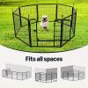imageAmazon Basics Dog Playpen 8 Panels Metal Fence with Door Foldable for Indoor and Outdoor Use Suitable for Small to Medium Sized Dogs 42 Inch Height BlackBlack