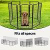 imageAmazon Basics Dog Playpen 8 Panels Metal Fence with Door Foldable for Indoor and Outdoor Use Suitable for Small to Medium Sized Dogs 42 Inch Height BlackBlack