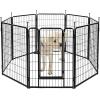 imageAmazon Basics Dog Playpen 8 Panels Metal Fence with Door Foldable for Indoor and Outdoor Use Suitable for Small to Medium Sized Dogs 42 Inch Height BlackBlack