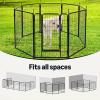 imageAmazon Basics Dog Playpen 8 Panels Metal Fence with Door Foldable for Indoor and Outdoor Use Suitable for Small to Medium Sized Dogs 42 Inch Height BlackBlack