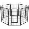 imageAmazon Basics Dog Playpen 8 Panels Metal Fence with Door Foldable for Indoor and Outdoor Use Suitable for Small to Medium Sized Dogs 42 Inch Height BlackBlack